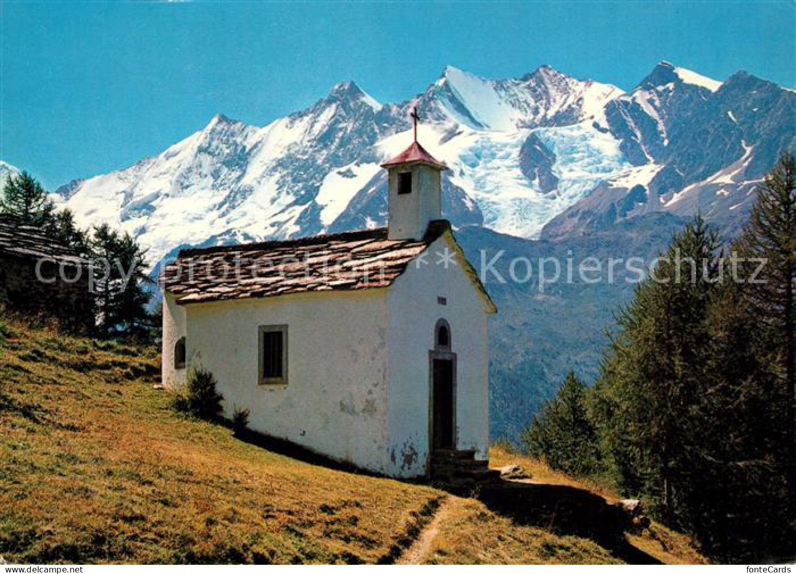 13269598 Saastal Bergkapelle Triftalp Mit Taeschhorn Dom Suedlenz Nadelhorn Saas - Sonstige & Ohne Zuordnung