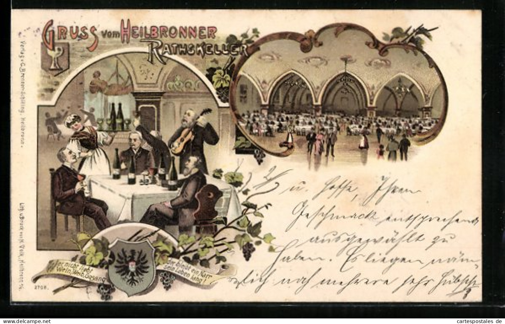 Lithographie Heilbronn, Gasthaus Rathskeller  - Heilbronn