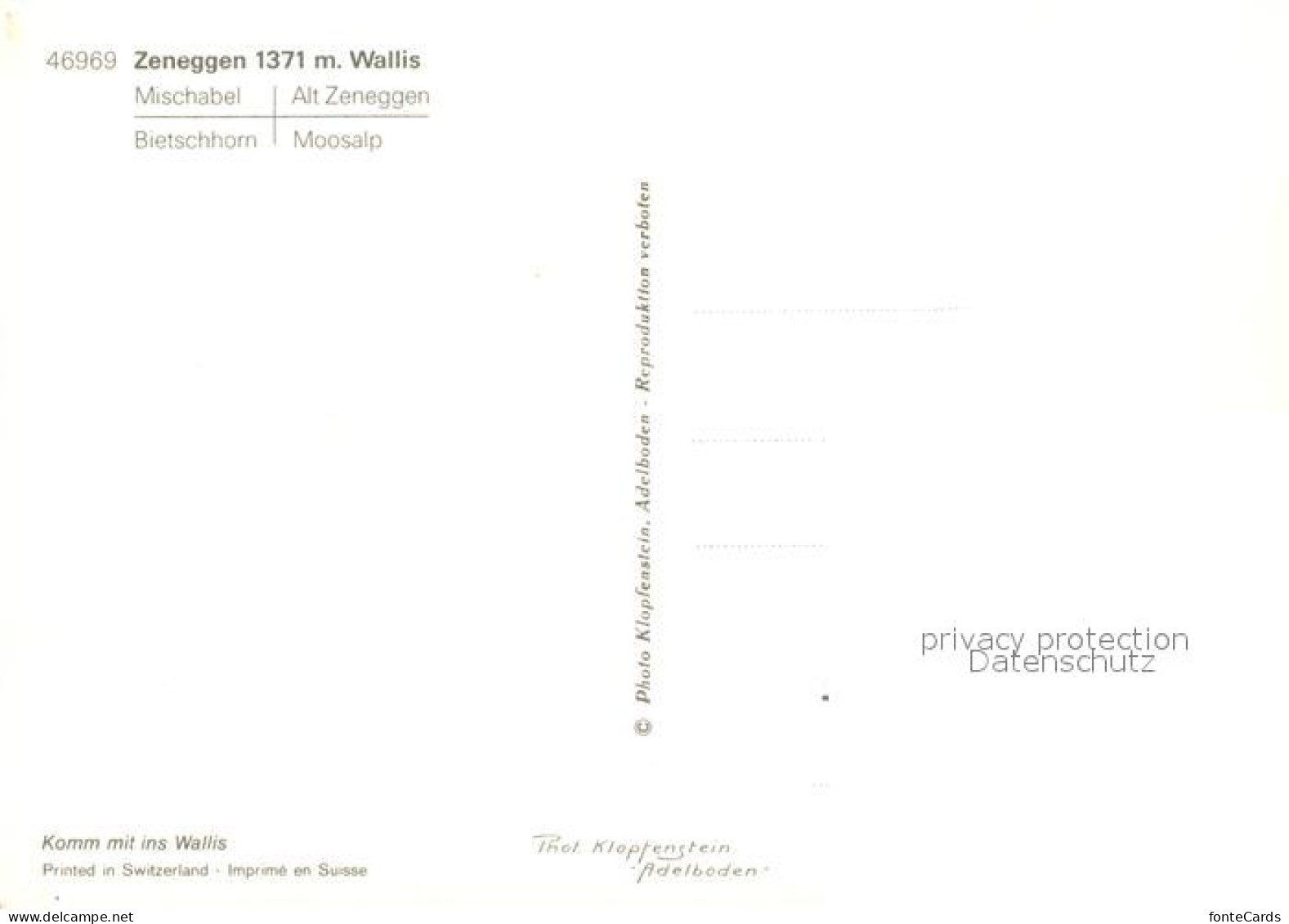 13267158 Zeneggen Mischabel Alt Zeneggen Bietschhorn Moosalp Zeneggen - Other & Unclassified