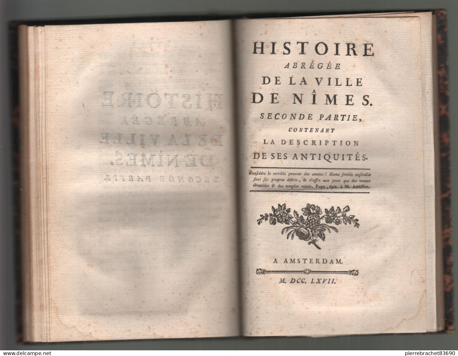 Maucomble. Histoire Abrégée De La Ville De Nîmes Avec La Description De Ses Antiquités. 1767 - Non Classés