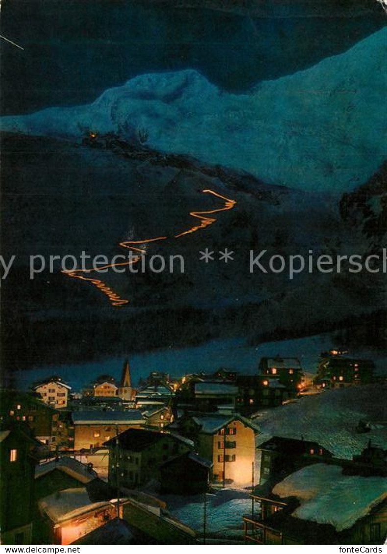 13264514 Saas-Fee Flammenabfahrt Vom Spielboden Laengfluh Alphubel  Saas-Fee - Autres & Non Classés