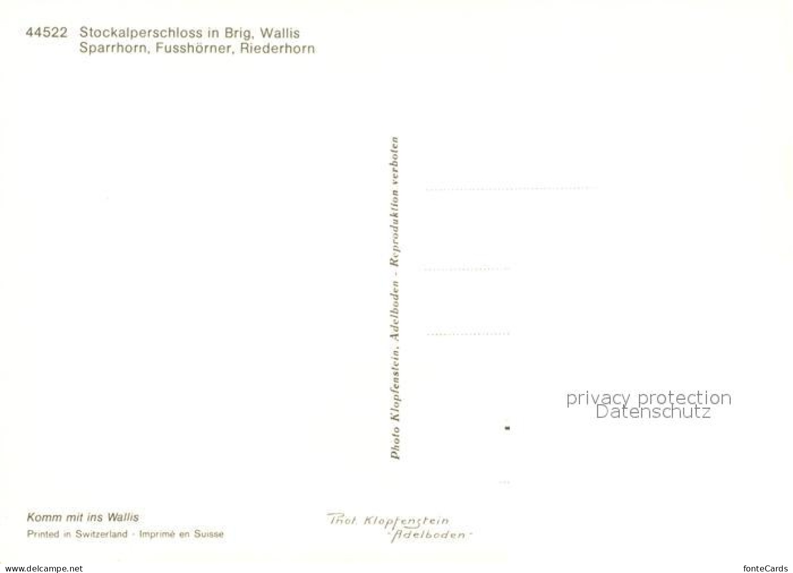 13252334 Brig VS Stockalperschloss Mit Sparrhorn Fusshoerner Riederhorn Brig VS - Andere & Zonder Classificatie