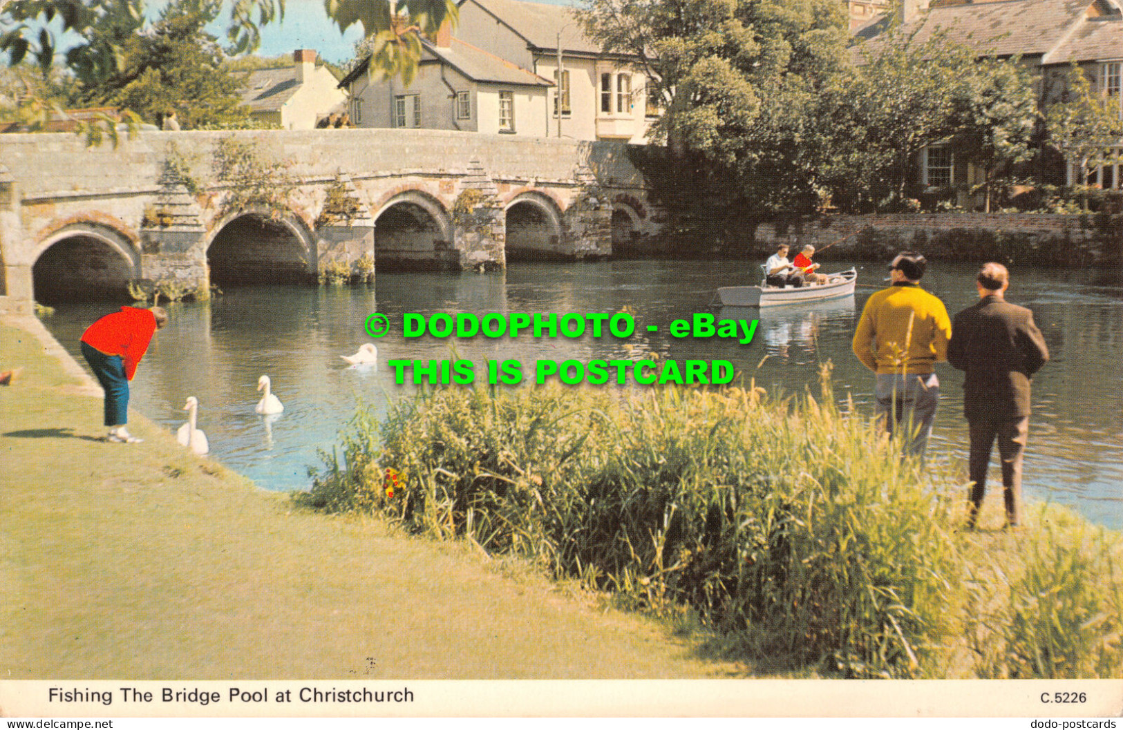 R524694 Fishing The Bridge Pool At Christchurch. E. T. W. Dennis. Photocolour - World