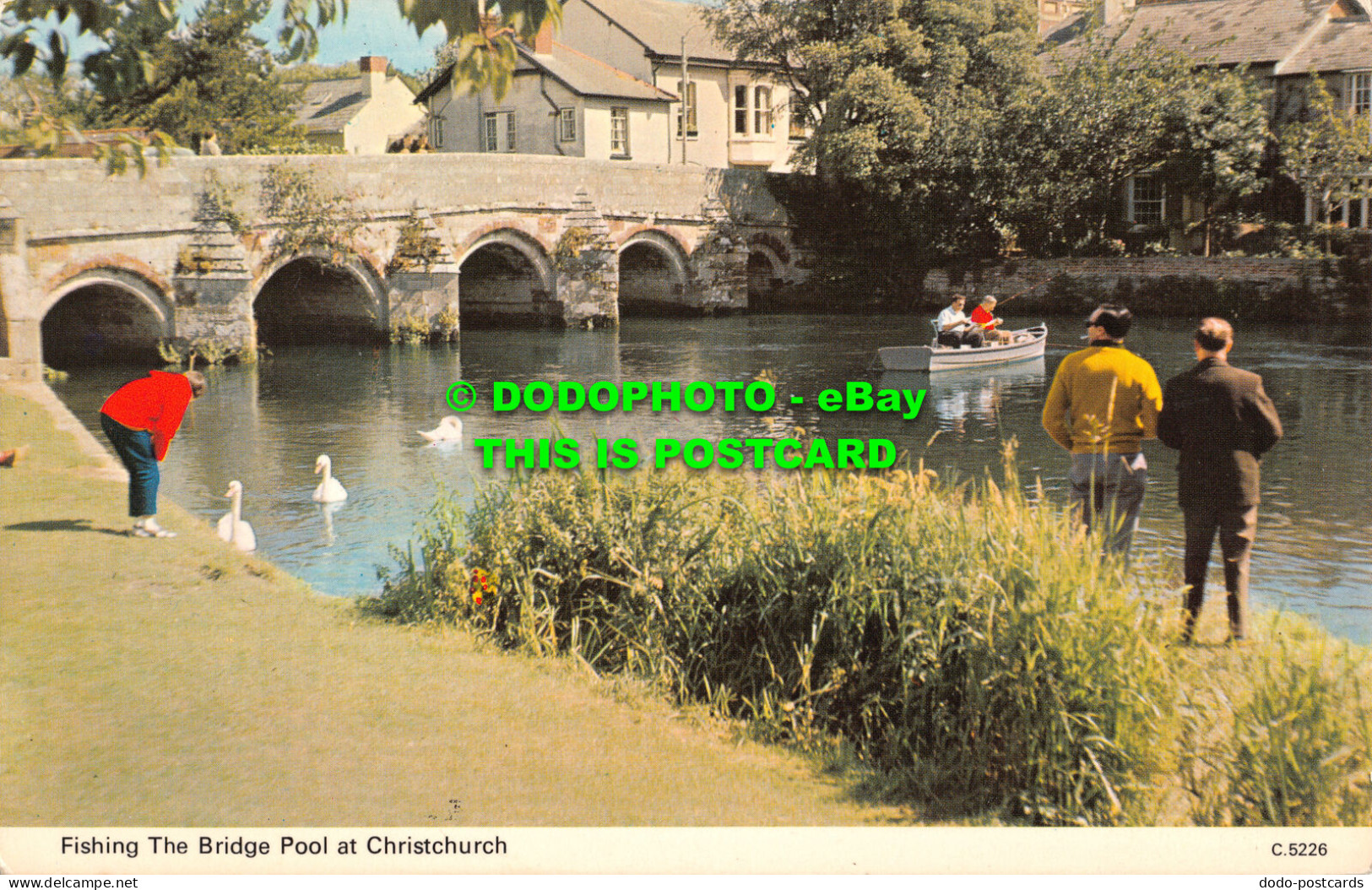 R524695 Fishing The Bridge Pool At Christchurch. E. T. W. Dennis. Photocolour - World