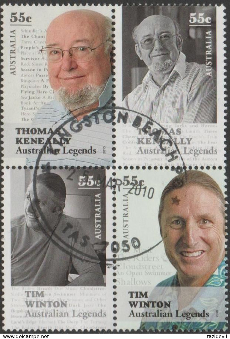 AUSTRALIA - USED 2010 $2.20 Legends Of The Written Word Block Of Four - Used Stamps