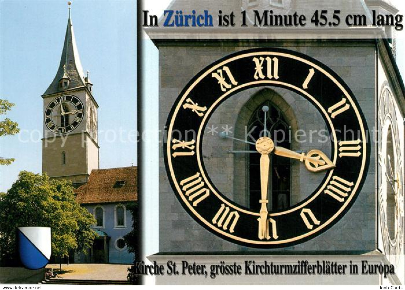 13242173 Zuerich ZH Kirche Sankt Peter Kirchturmzifferblaetter Zuerich ZH - Otros & Sin Clasificación