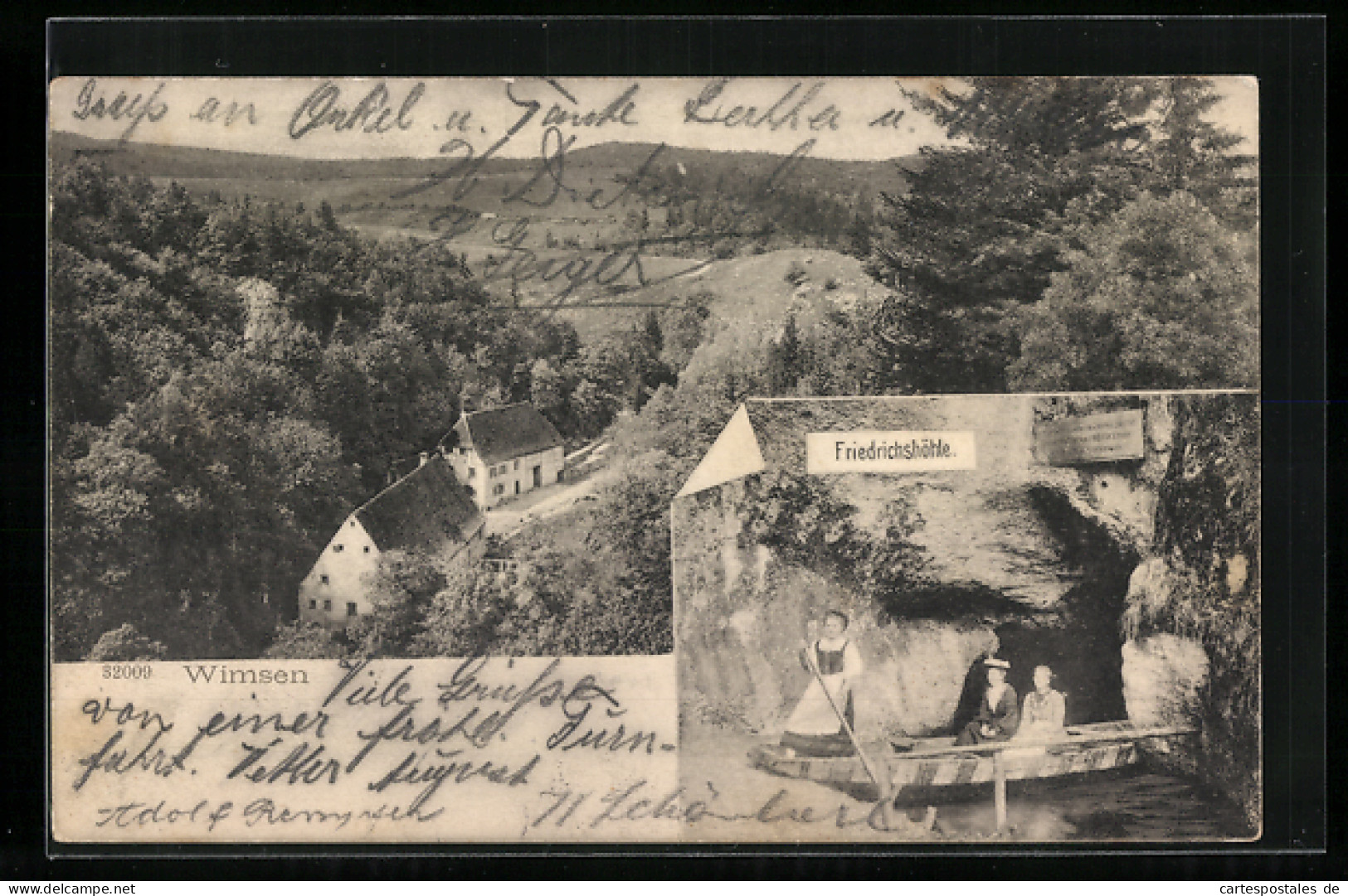 AK Wimsen, Kahnfahrt In Die Friedrichshöhle, Landschaftsbild  - Autres & Non Classés