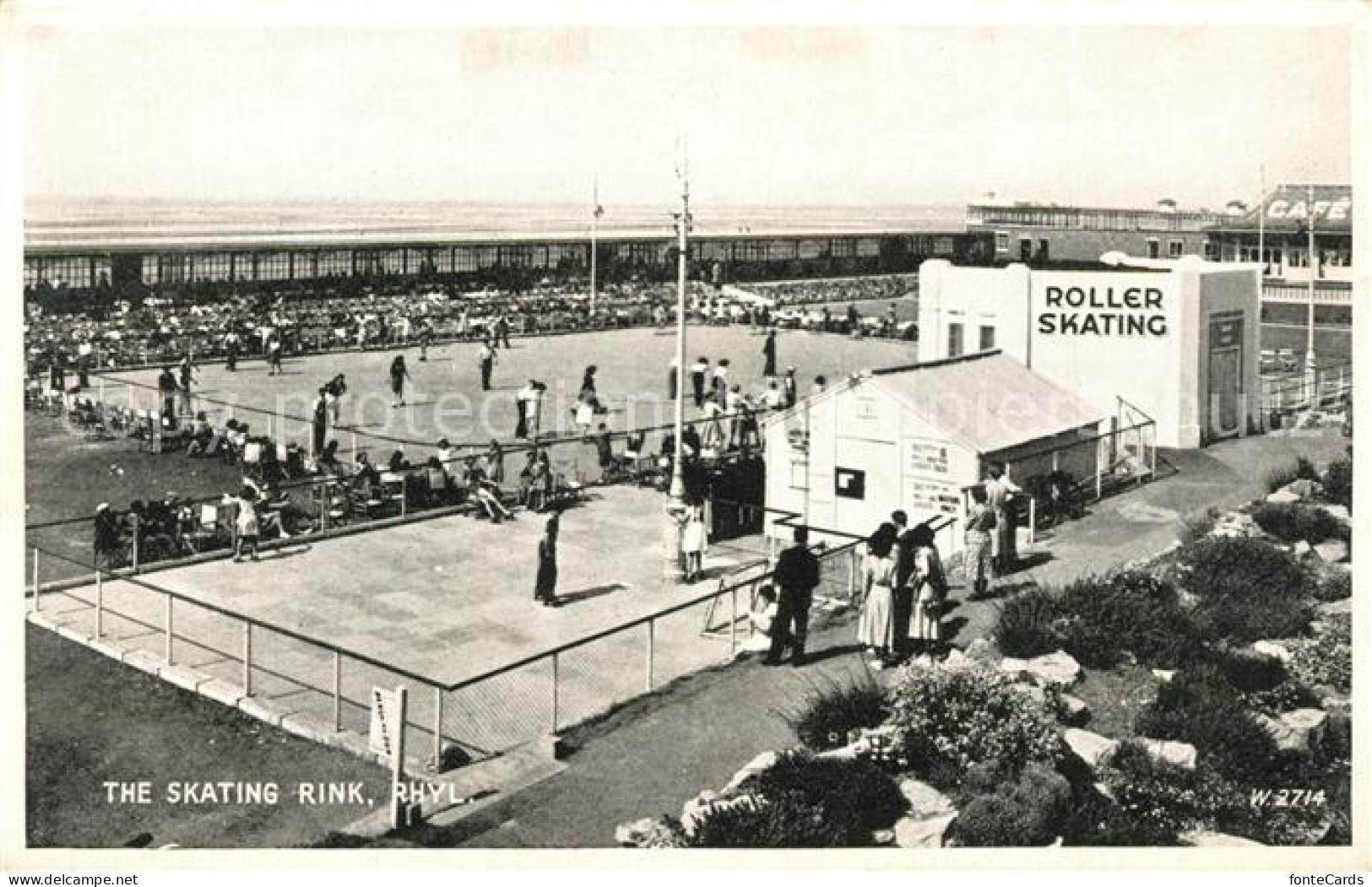 13238841 Rhyl Denbighshire Skating Rink Valentine's Postcard Silveresque Rhyl De - Sonstige & Ohne Zuordnung