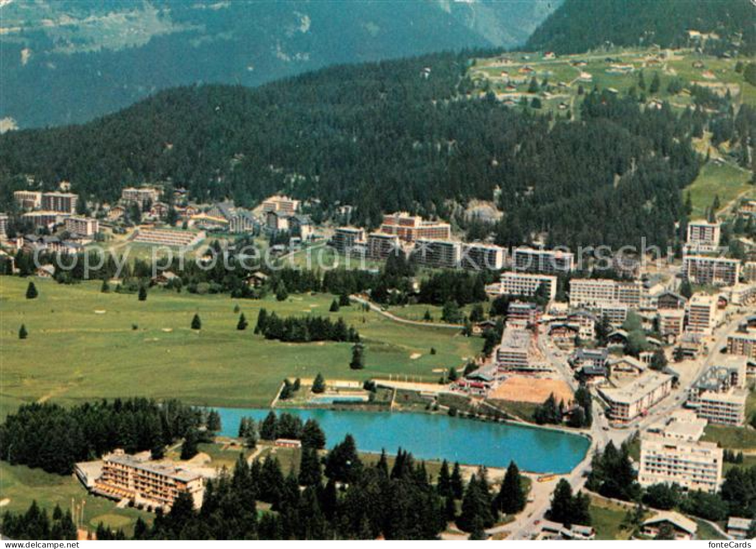 13238311 Crans-sur-Sierre Vue Du Centre De La Station Et Du Golf Crans-sur-Sierr - Autres & Non Classés