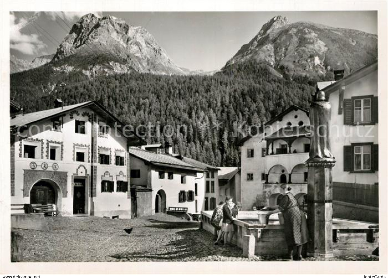 13238130 Scuol GR Dorfplatz Brunnen Alpen Scuol GR - Other & Unclassified