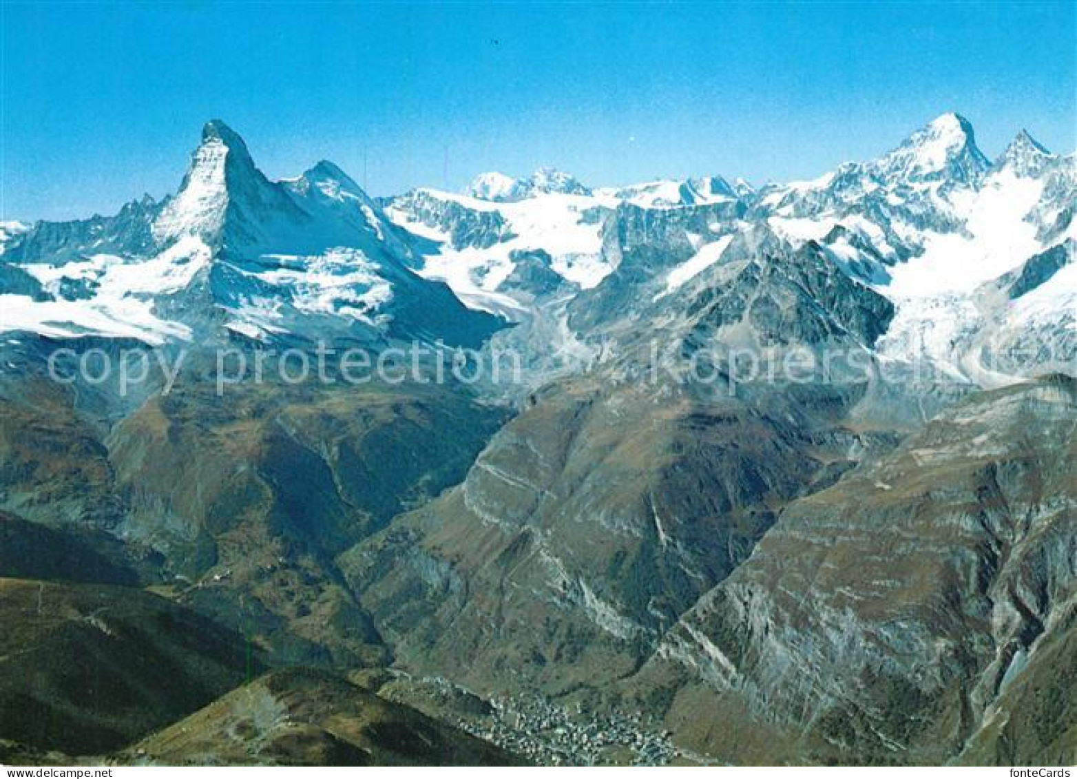 13237733 Zermatt VS Fliegeraufnahme Matterhorn Mont Blanc Dent Blanche Zermatt V - Altri & Non Classificati