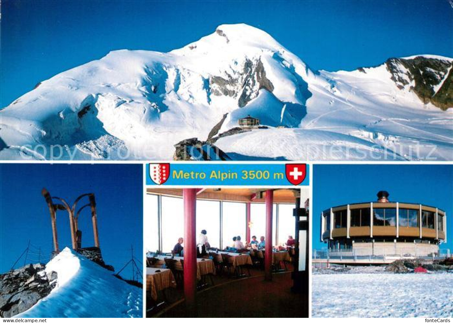 13237573 Saas-Fee Dreh-Restaurant Metro Alpin Allalinhorn Bergfuehrer-Mahnmal Sa - Andere & Zonder Classificatie