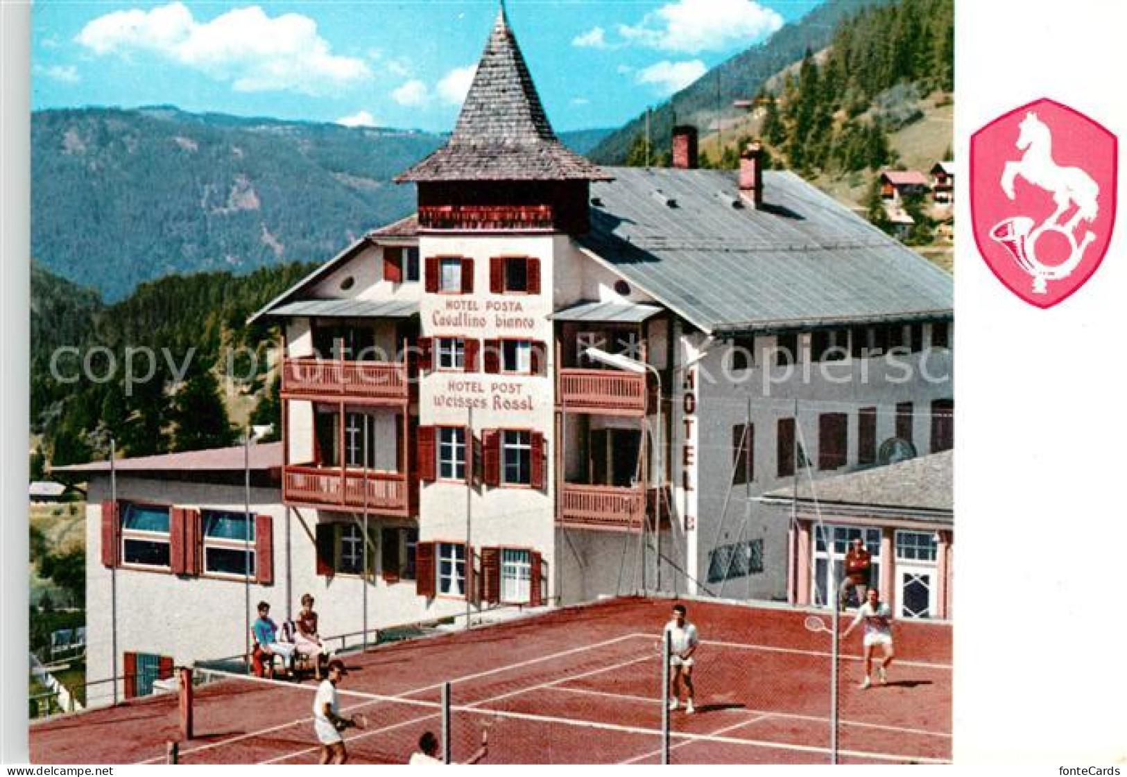 13237452 Cavallo Bianco Hotel Posta Tennisplatz Dolomiten Wappen Cavallo Bianco - Altri & Non Classificati