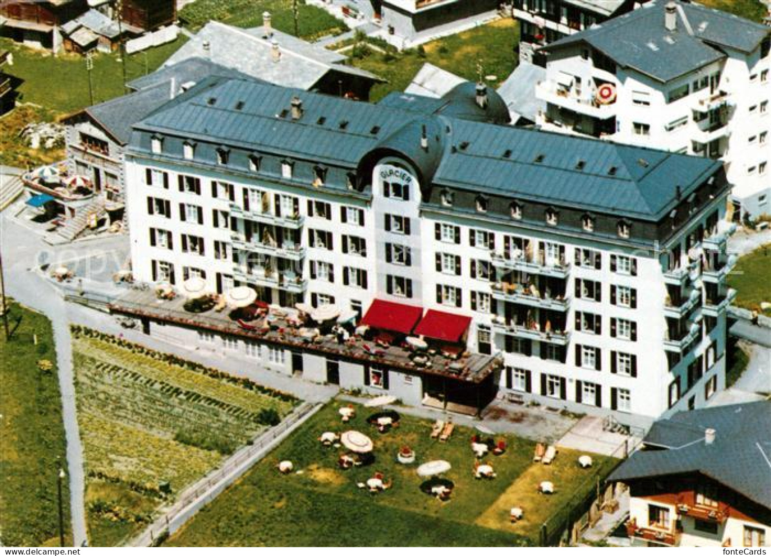 13235938 Saas-Fee Hotel Du Glacier Vue Aérienne Saas-Fee - Andere & Zonder Classificatie