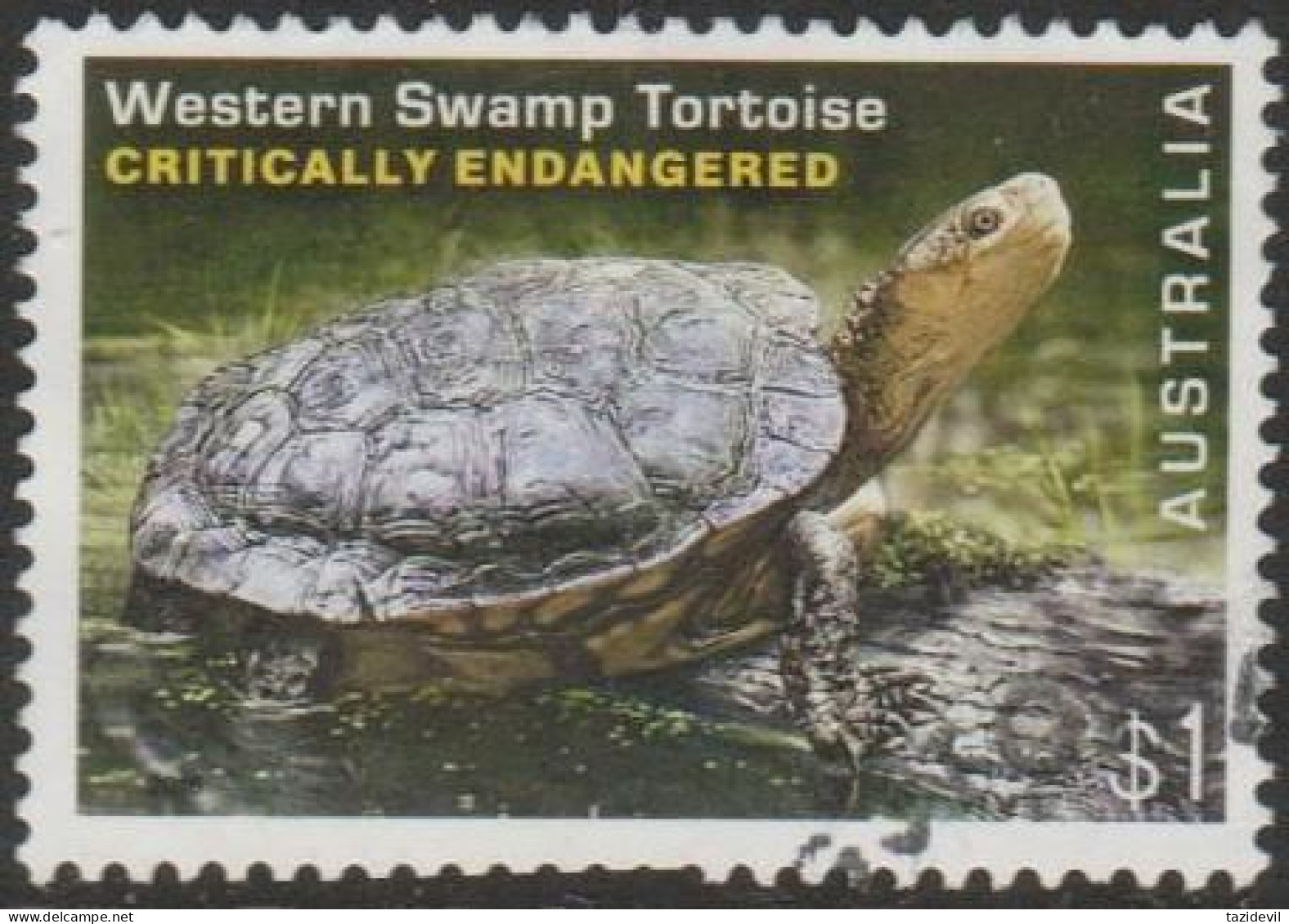 AUSTRALIA - USED 2016 $1.00 Stamp Collecting Month: Critically Endangered Animals - Western Swamp Tortise - Gebraucht