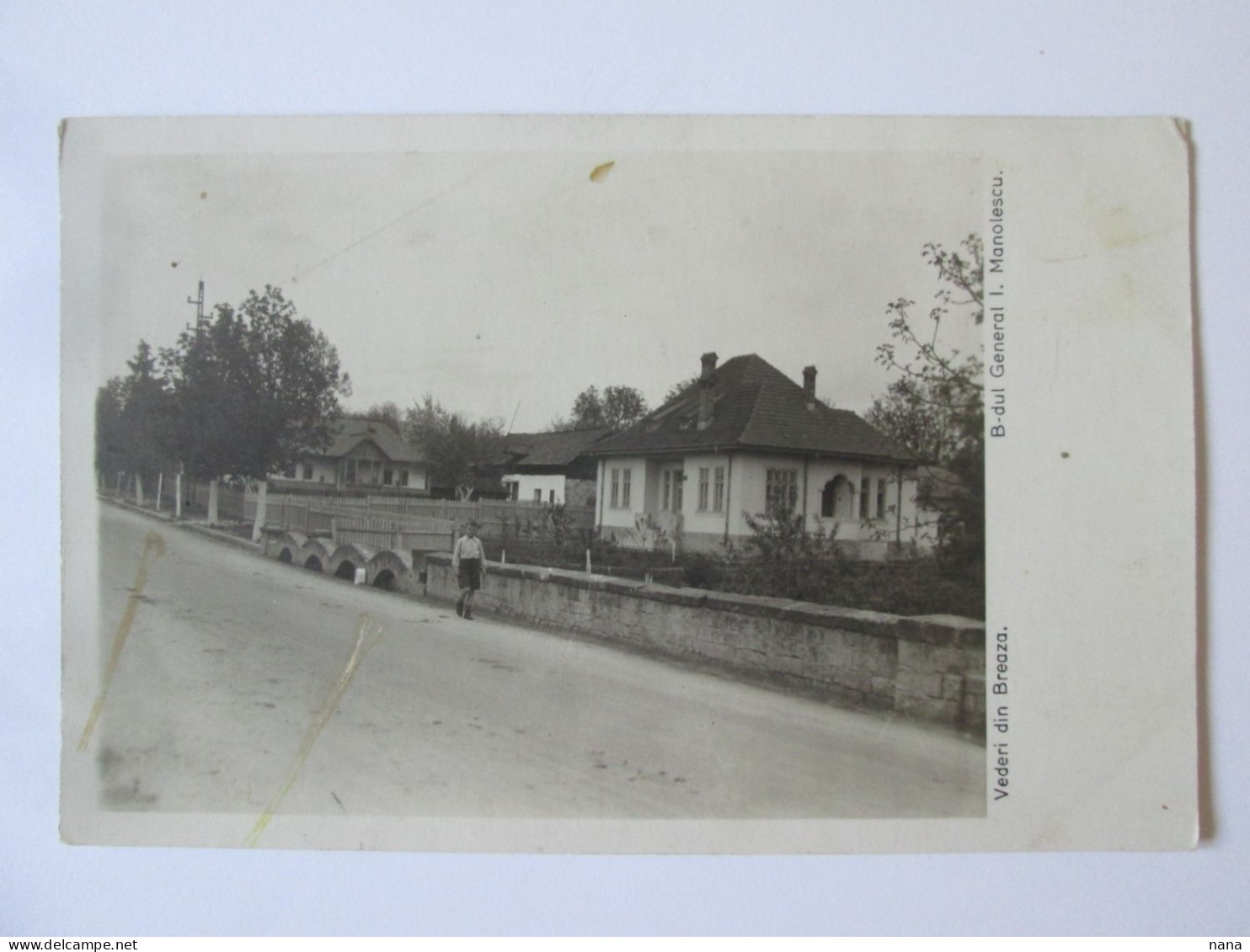Romania-Breaza:Boulevard General I.Manolescu C.p.photo/General I.Manolescu Boulevard Unused Photo Postcard About 1930 - Romania
