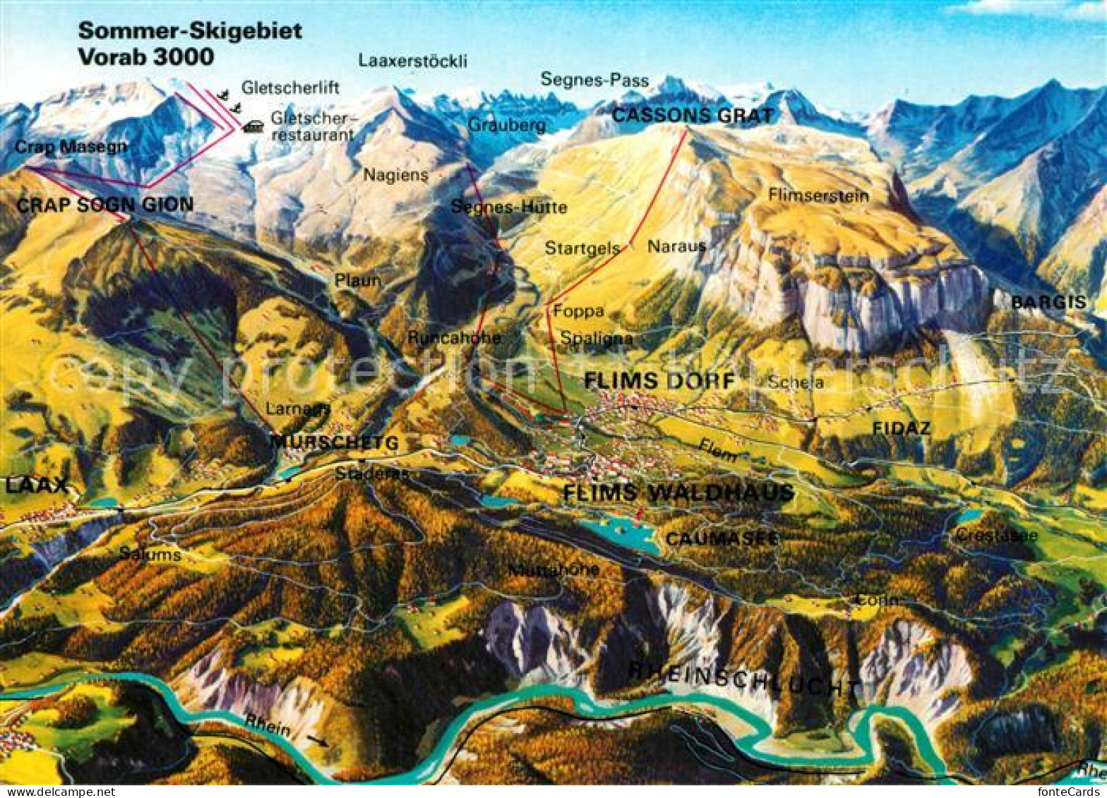 13234381 Flims GR Und Laax Sommerskigebiet Vorab 3000 Alpenpanorama Aus Der Voge - Other & Unclassified