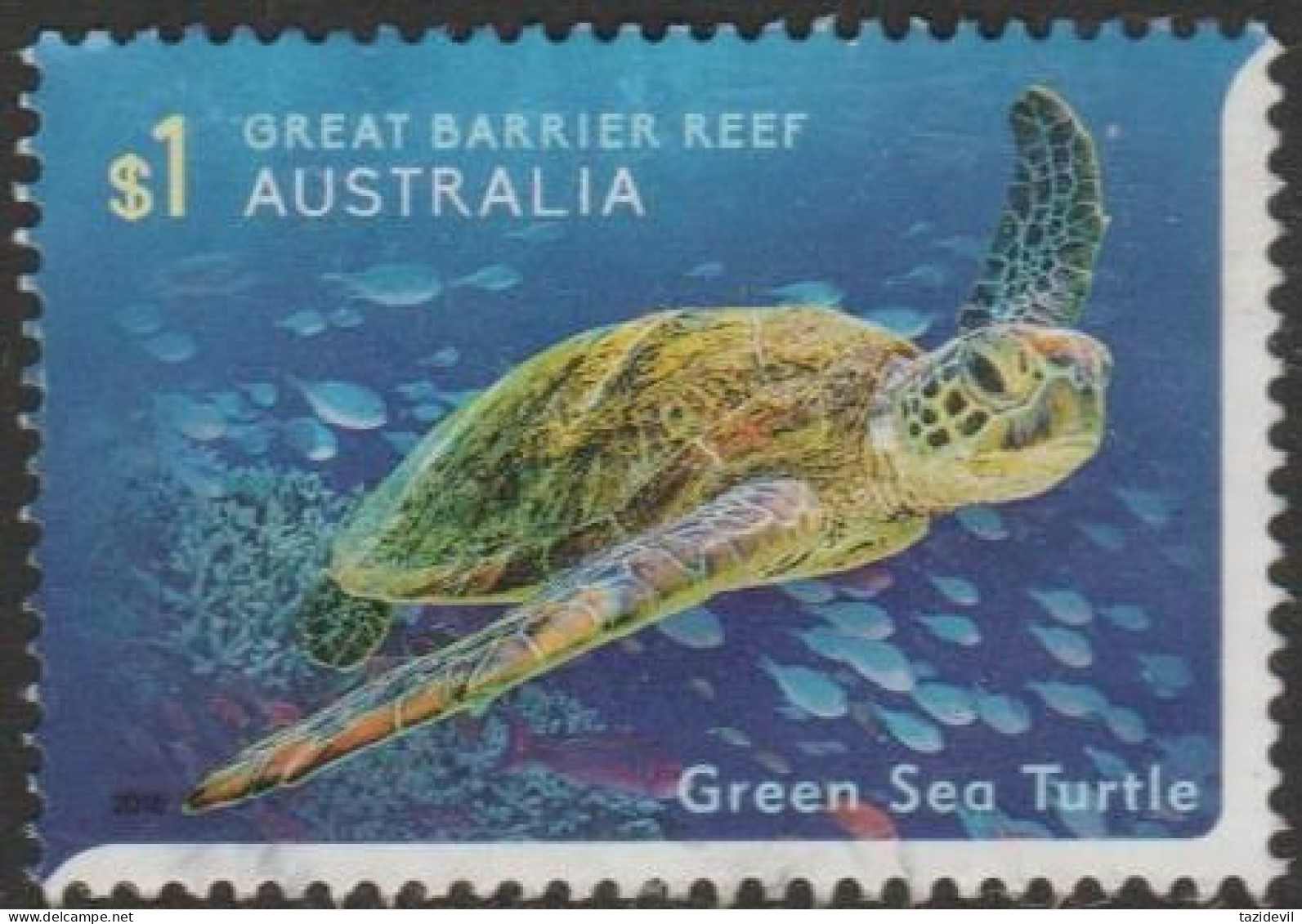 AUSTRALIA - USED 2018 $1.00 Stamp Collecting Month:Reef Safari - Green Sea Turtle - Usados