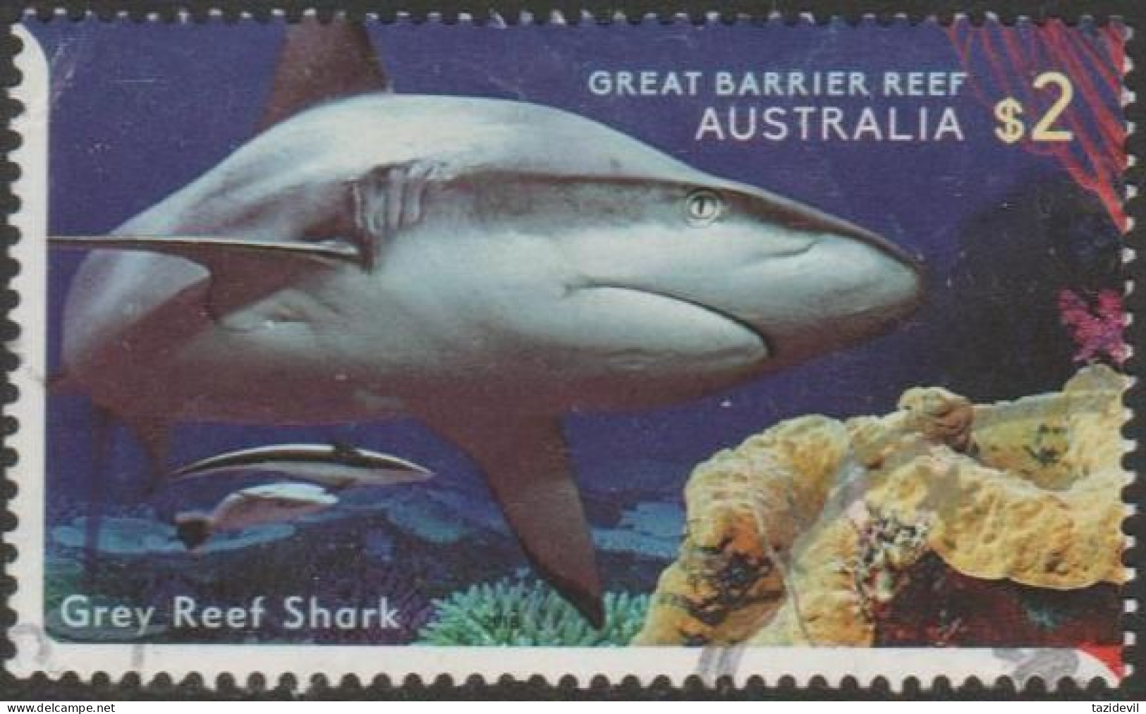 AUSTRALIA - USED 2018 $2.00 Stamp Collecting Month:Reef Safari - Grey Reef Shark - Gebruikt