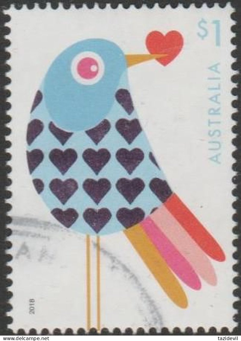 AUSTRALIA - USED 2018 $1.00 With Love - Embossed In Pink - Used Stamps