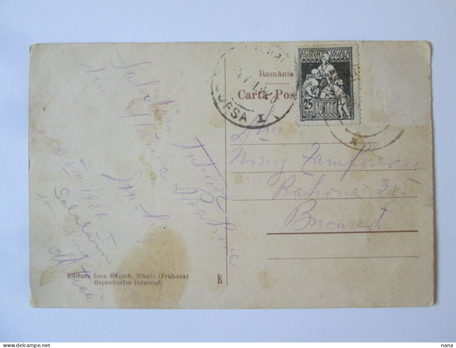 Romania-Slănic Prahova:Bain Baciu C.pos.voyage 1926/Baciu Bath 1926 Mailed Postcard - Romania