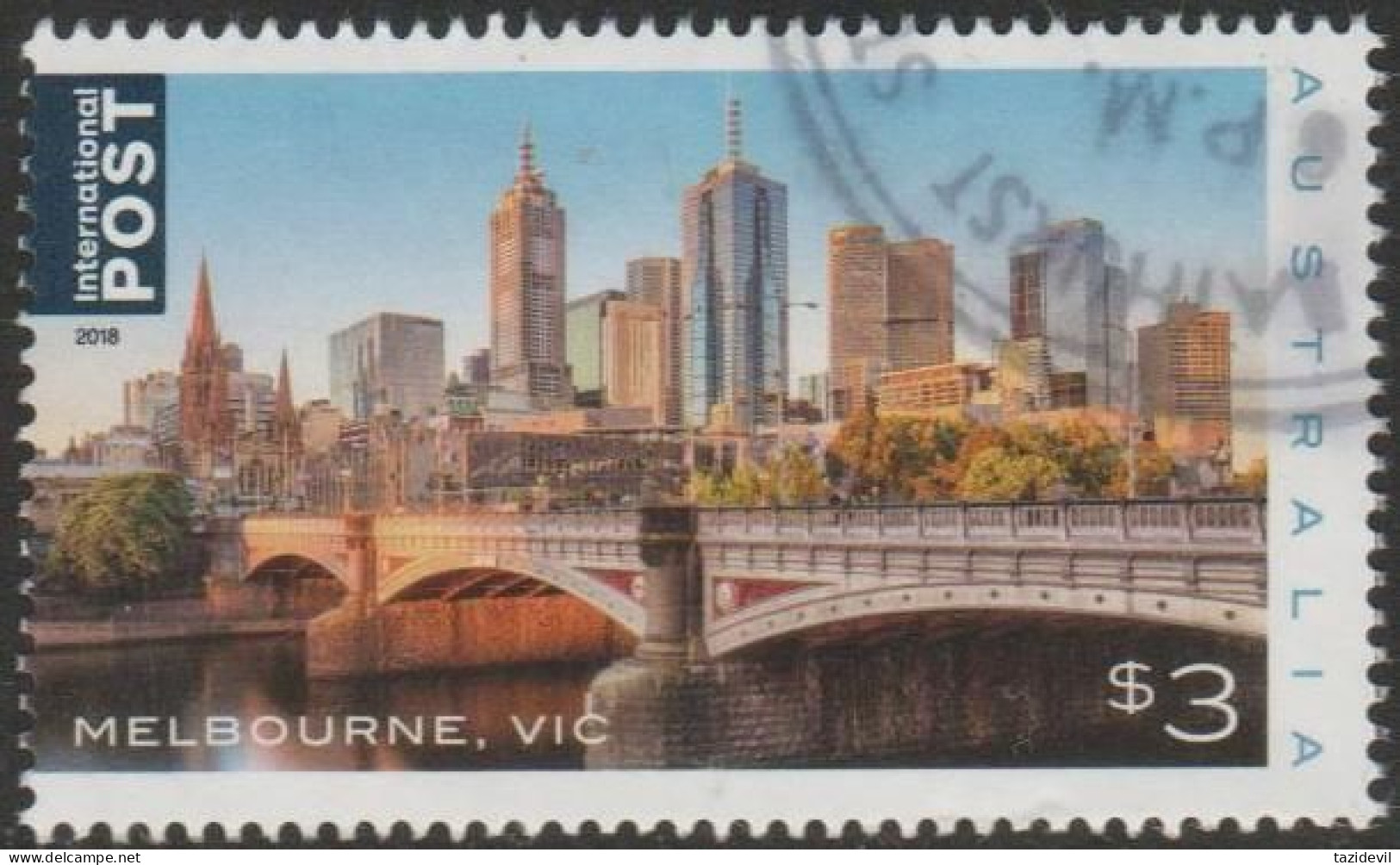 AUSTRALIA - USED 2018 $3.00 Beautiful Cities, International - Melbourne, Victoria - Usati