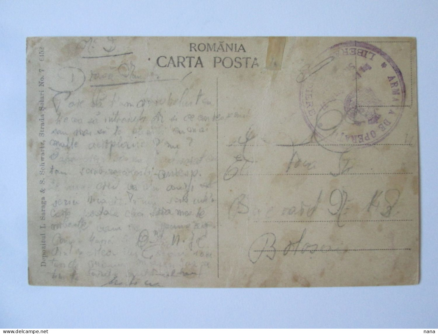 Romania-Slănic Moldova:Pont Source 1 Rare Cachet Armee D'operations/Source Bridge 1 Rare Army Of Operations Stamp Pos. - Romania