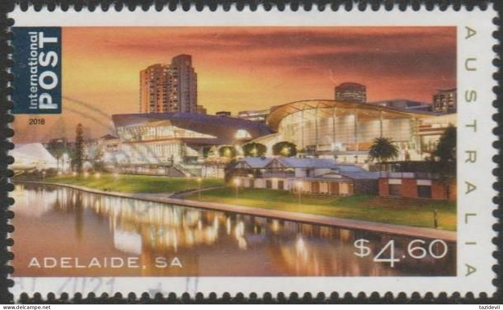 AUSTRALIA - USED 2018 $4.60. Beautiful Cities, International - Adelaide, South Australia - Gebruikt