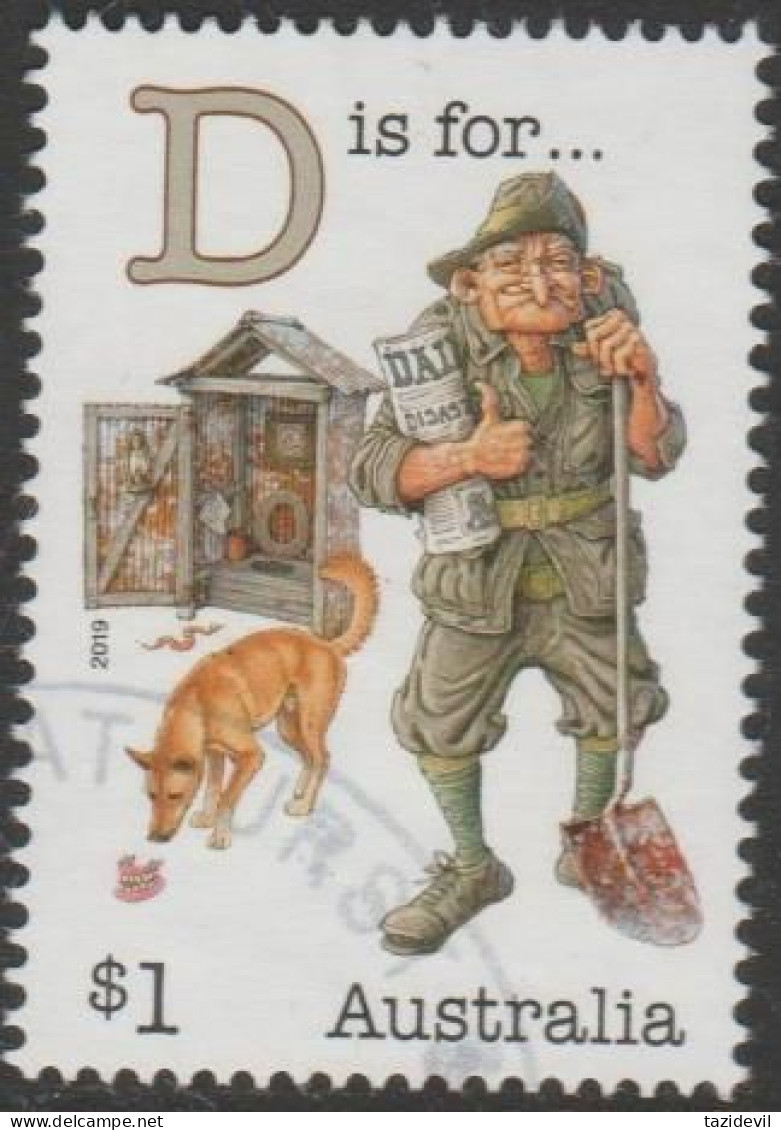 AUSTRALIA - USED 2019 $1.00 Fair Dinkum Aussie Alphabet - "D" Is For Digger, Dingo - Oblitérés