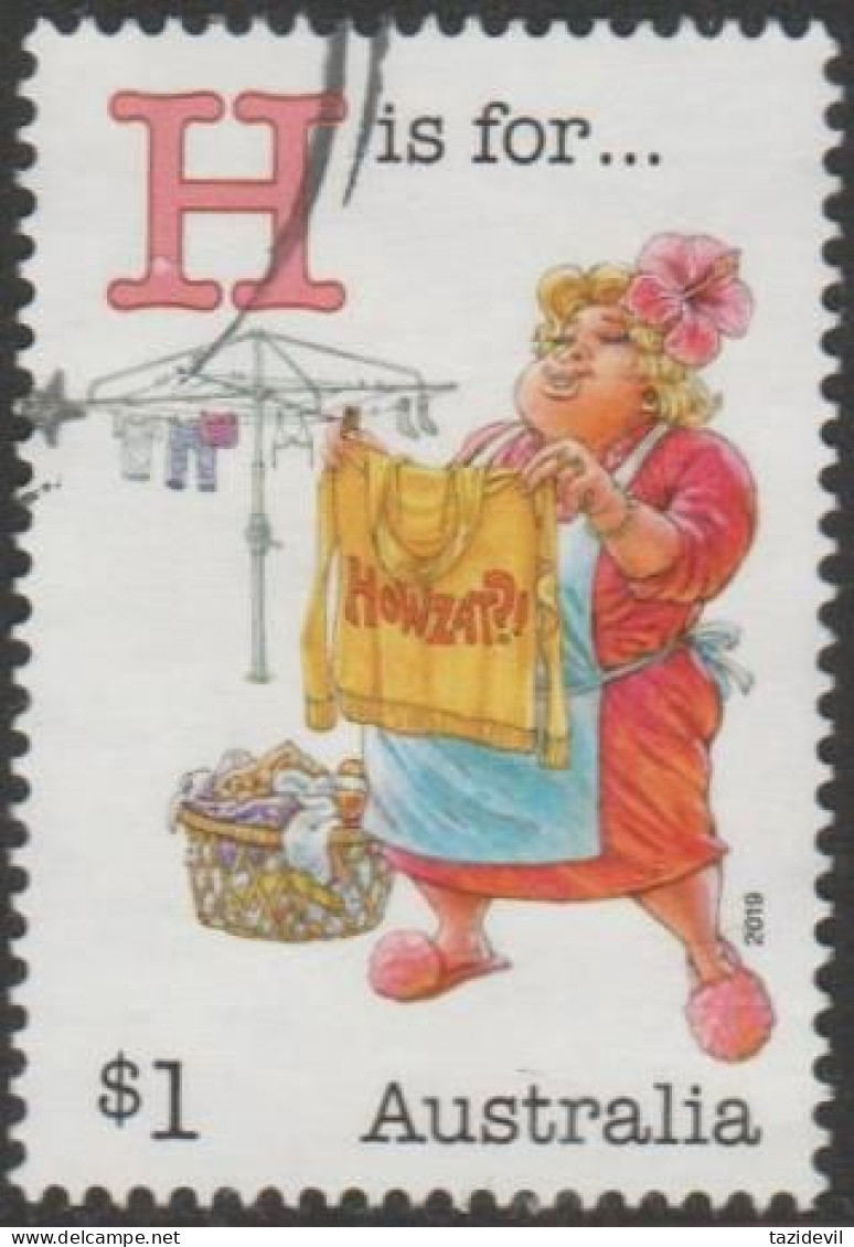 AUSTRALIA - USED 2019 $1.00 Fair Dinkum Aussie Alphabet - "H" Is For House Wife, Hills Hoist - Usati