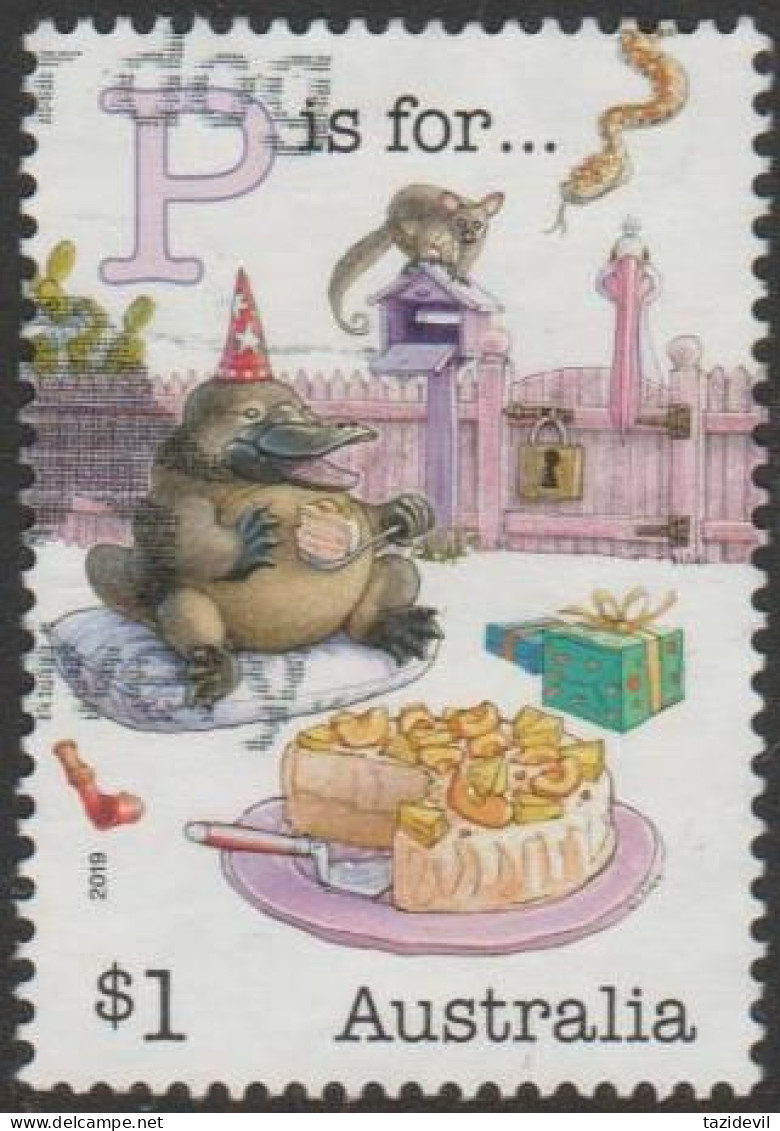 AUSTRALIA - USED 2019 $1.00 Fair Dinkum Aussie Alphabet - "P" Is For Platypus, Possum, Pavlova - Oblitérés