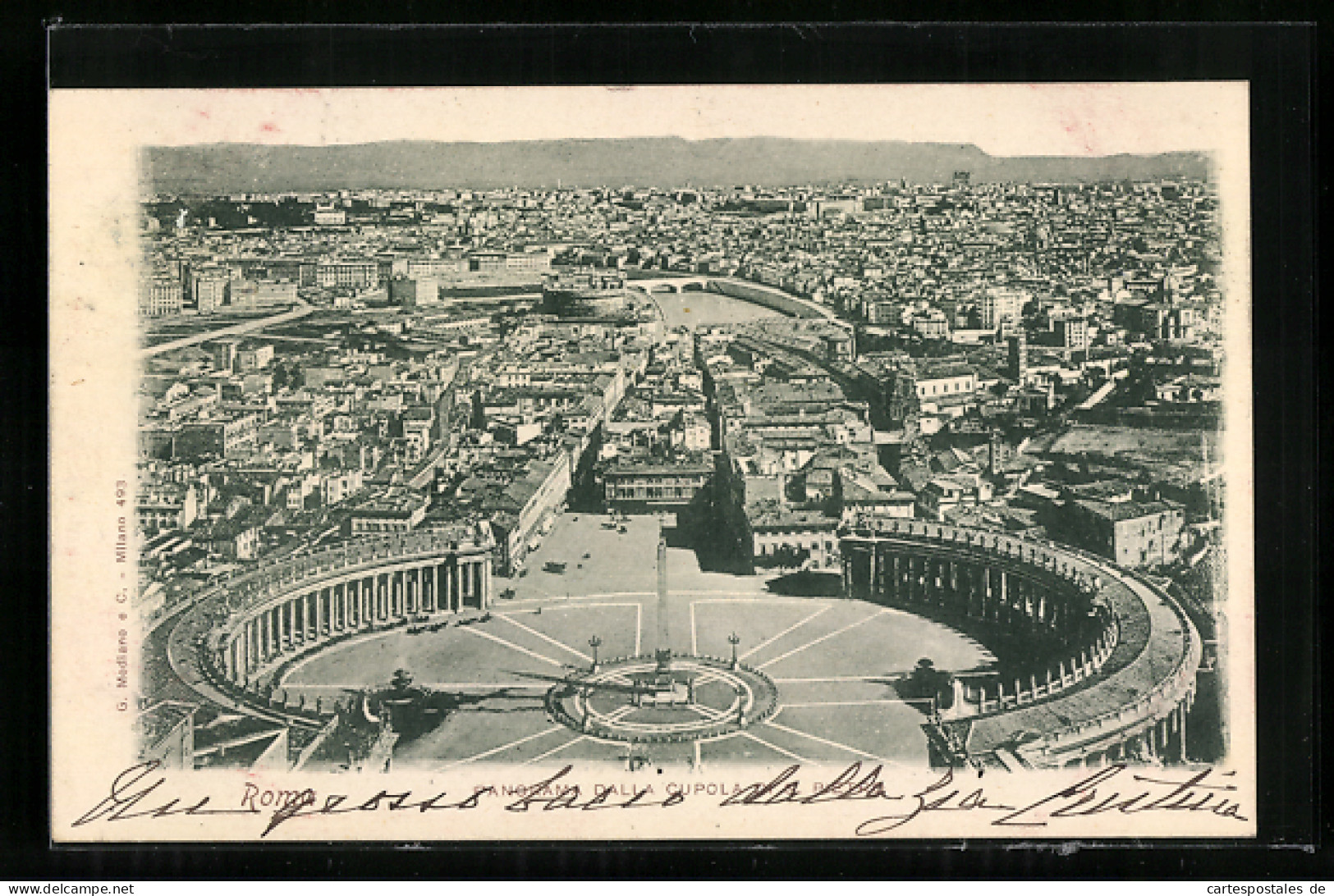 Cartolina Roma, Panorama Dalla Cupola Di S. Pietro  - Autres & Non Classés