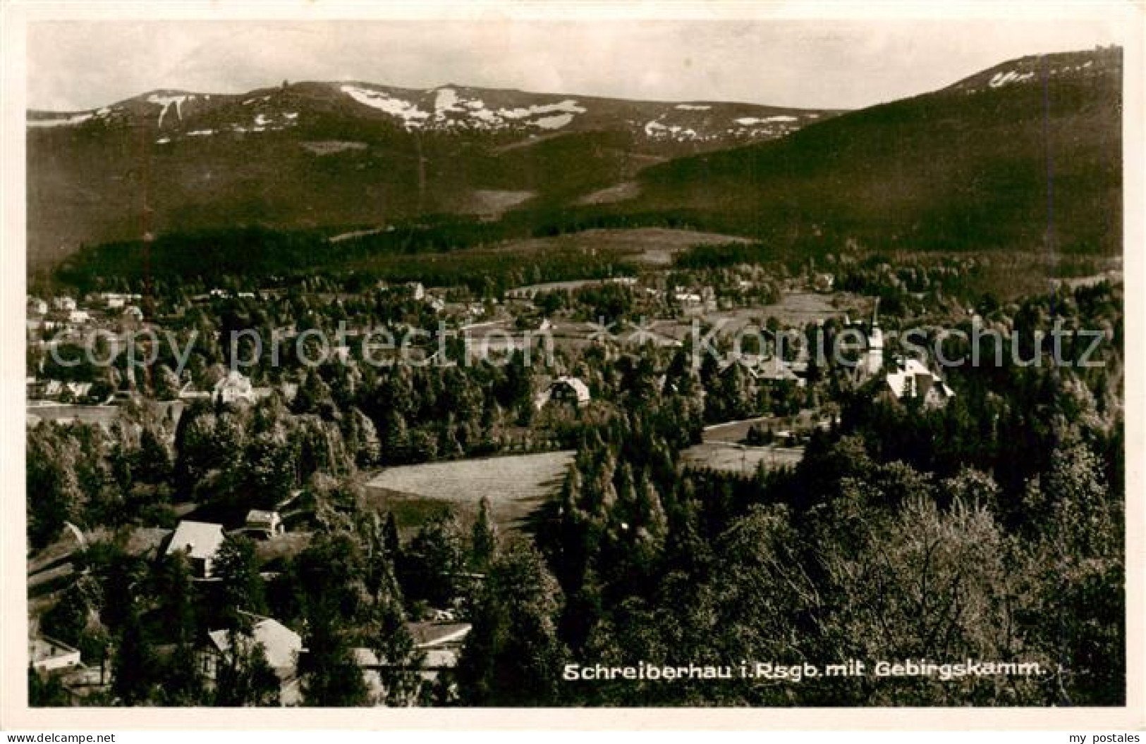 73818989 Schreiberhau Szklarska Poreba Riesengebirge PL Mit Gebirgskamm  - Pologne