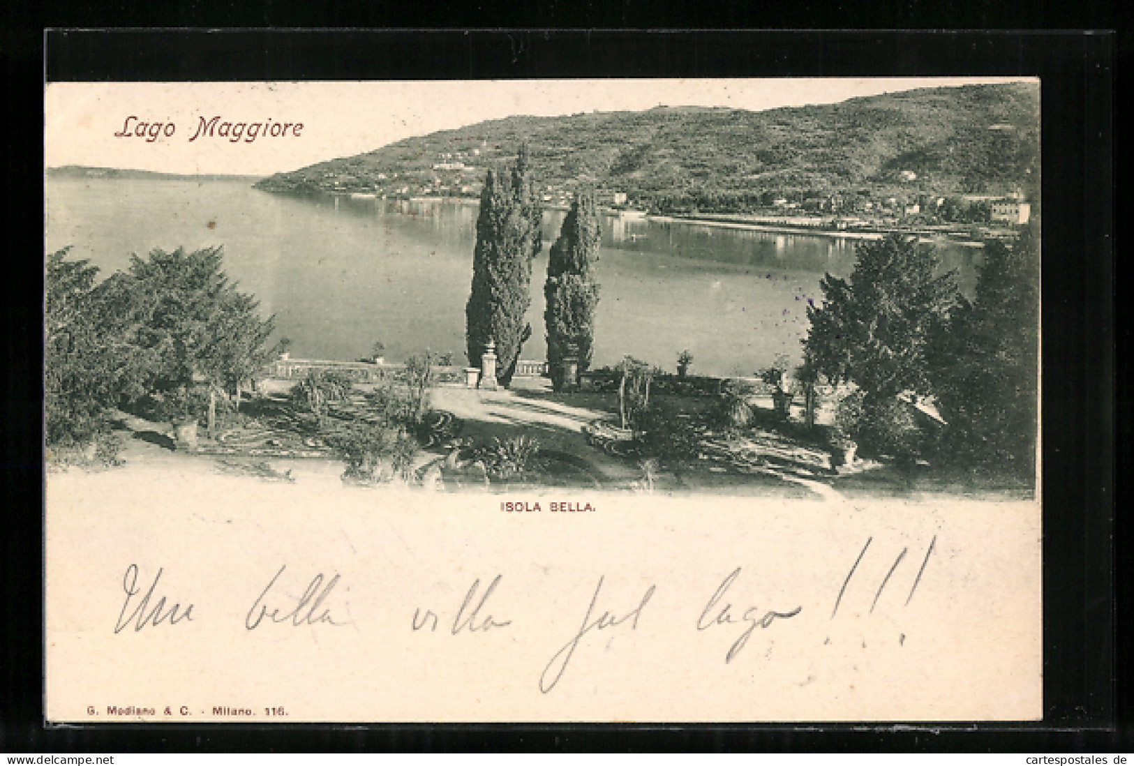 Cartolina Isola Bella /Lago Maggiore, Ortsansicht Aus Der Vogelschau  - Autres & Non Classés