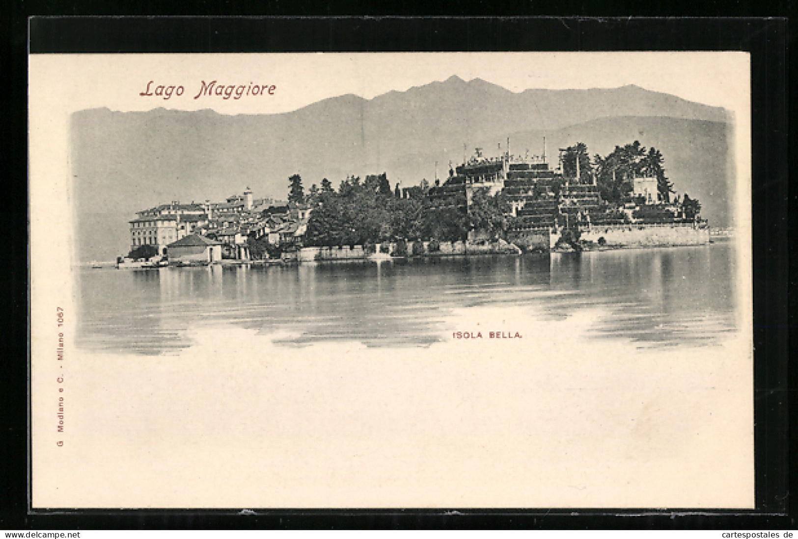 Cartolina Isola Bella /Lago Maggiore, Ortsansicht Mit Bergkulisse  - Andere & Zonder Classificatie