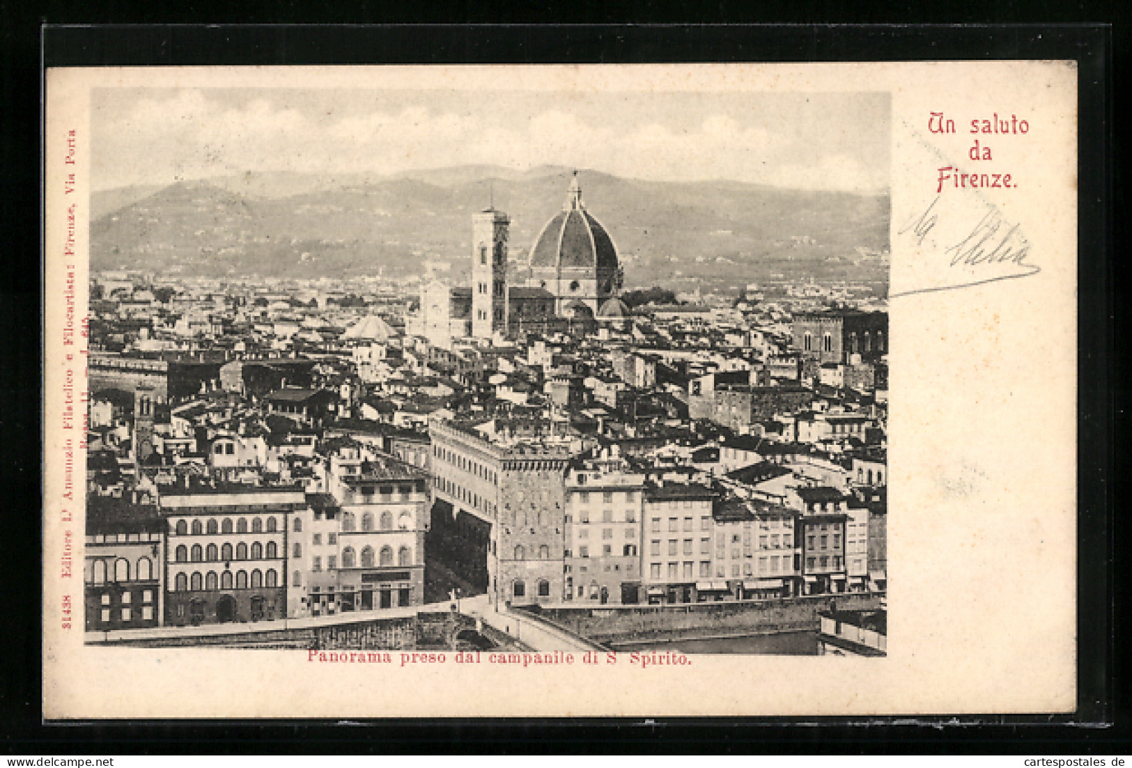 Cartolina Firenze, Panorama Preso Dal Campanile Di S. Spirito  - Firenze (Florence)