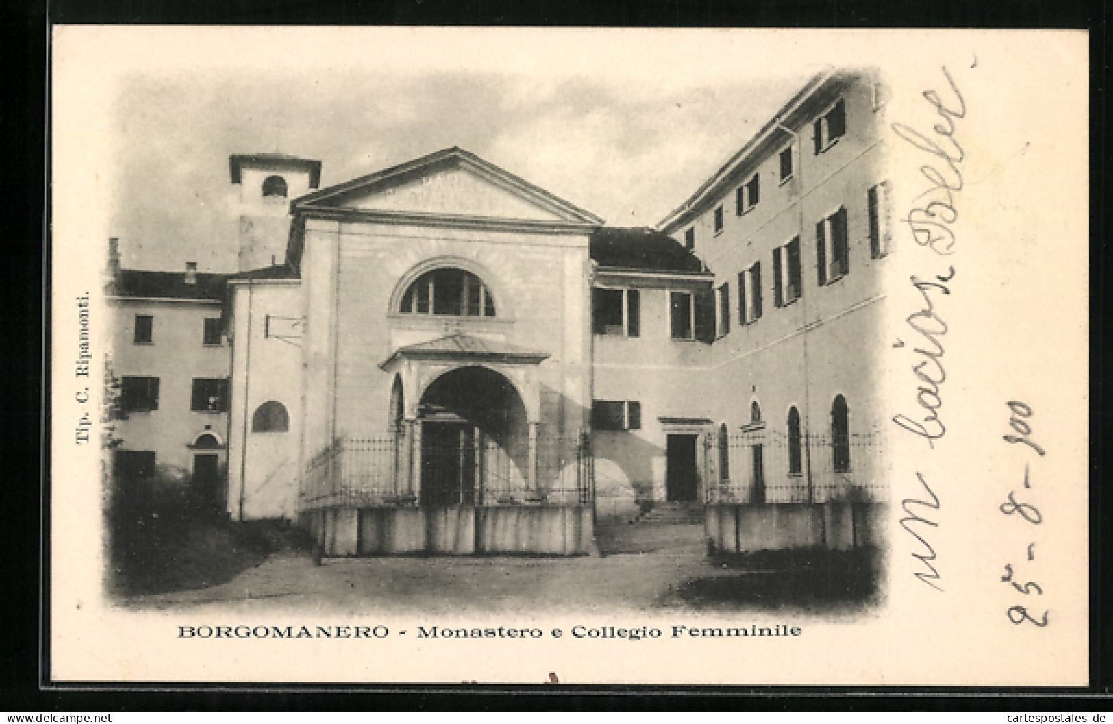 Cartolina Borgomanero, Monastero E Collegio Femminile  - Altri & Non Classificati