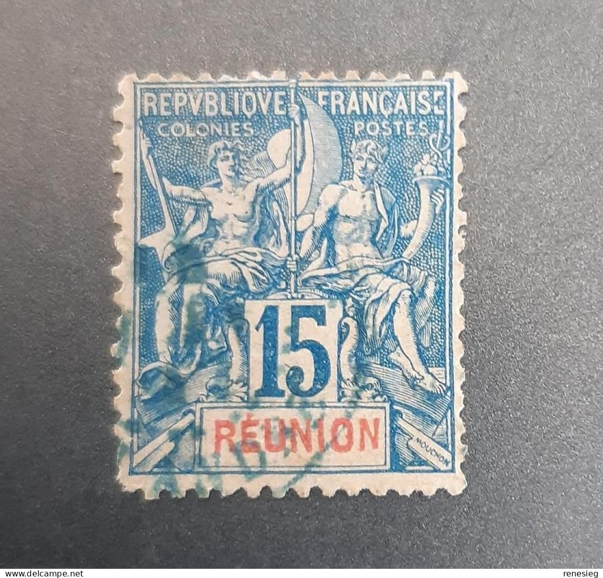 Réunion 1892 15c Yvert 37 - Usados