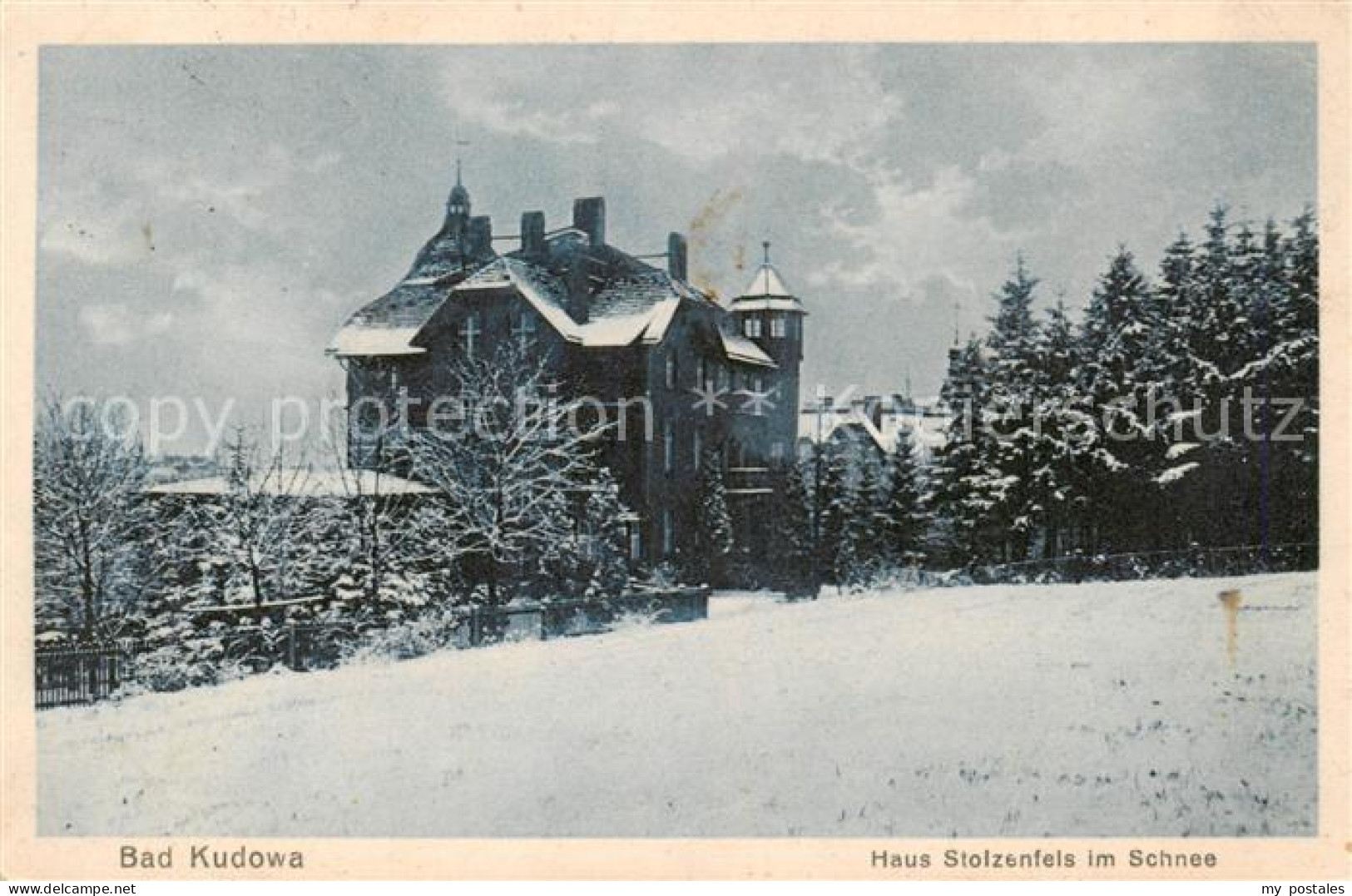 73818966 Bad Kudowa Kudowa-Zdroj Niederschlesien PL Haus Stolzenfels Im Schnee  - Pologne