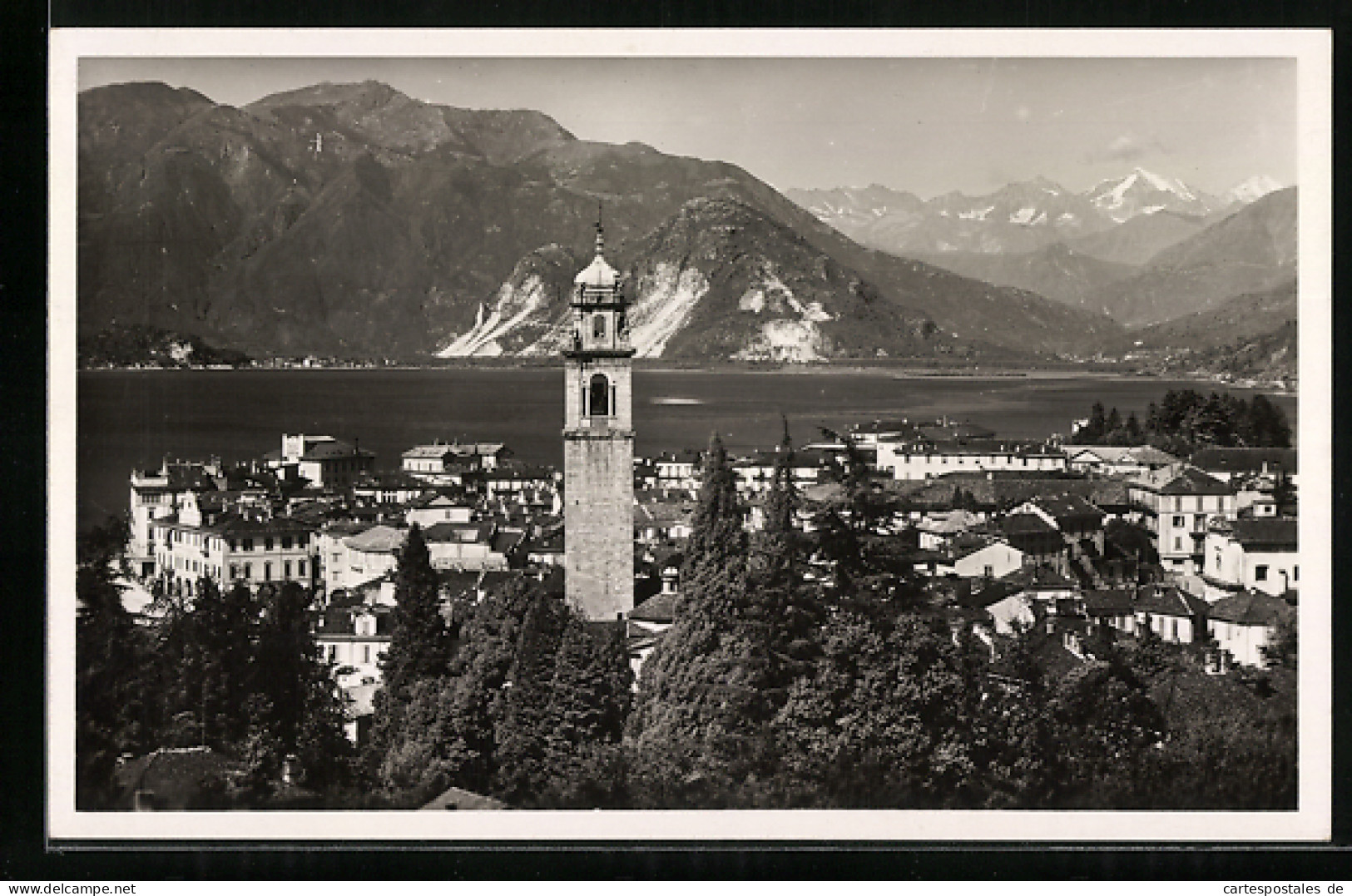 Cartolina Pallanza, Lago Maggiore, Ortsansicht Mit Kirchturm  - Autres & Non Classés