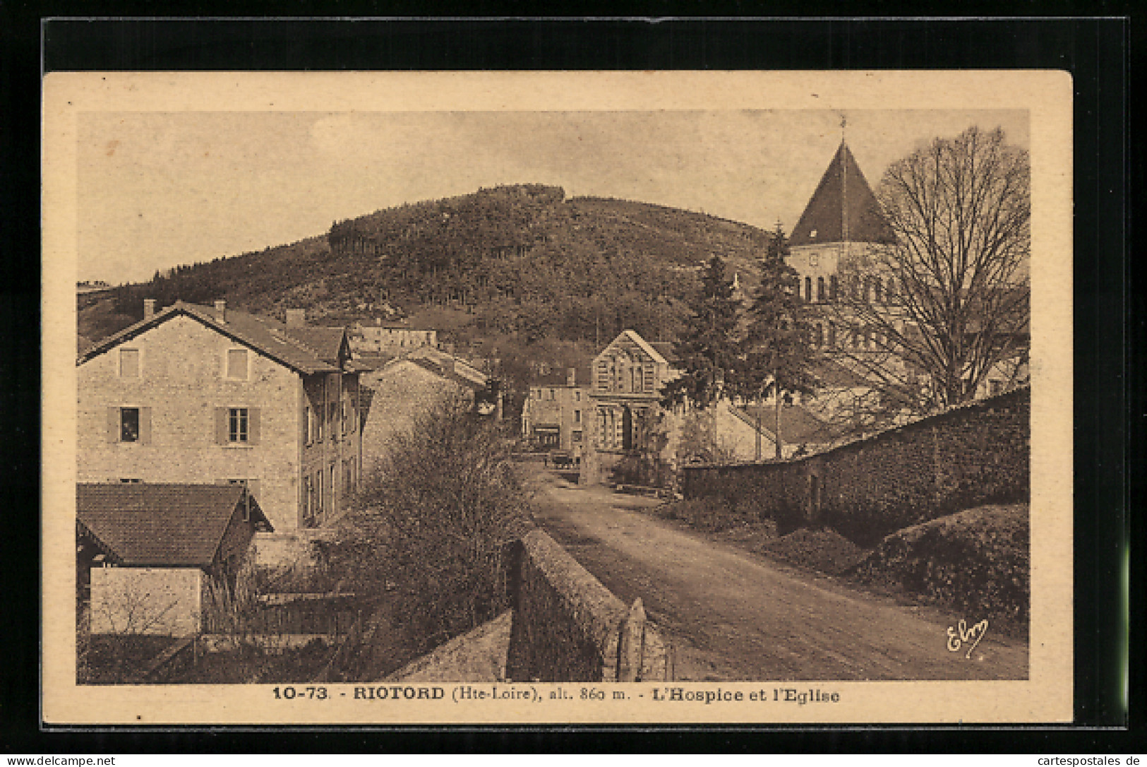 CPA Riotord, L`Hospice Et L`Eglise  - Other & Unclassified
