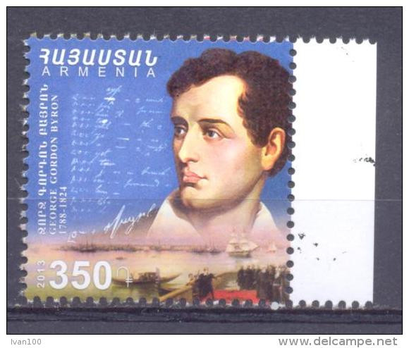 2013.  Armenia, G. Byron, Poet, 1v,  Mint/** - Arménie