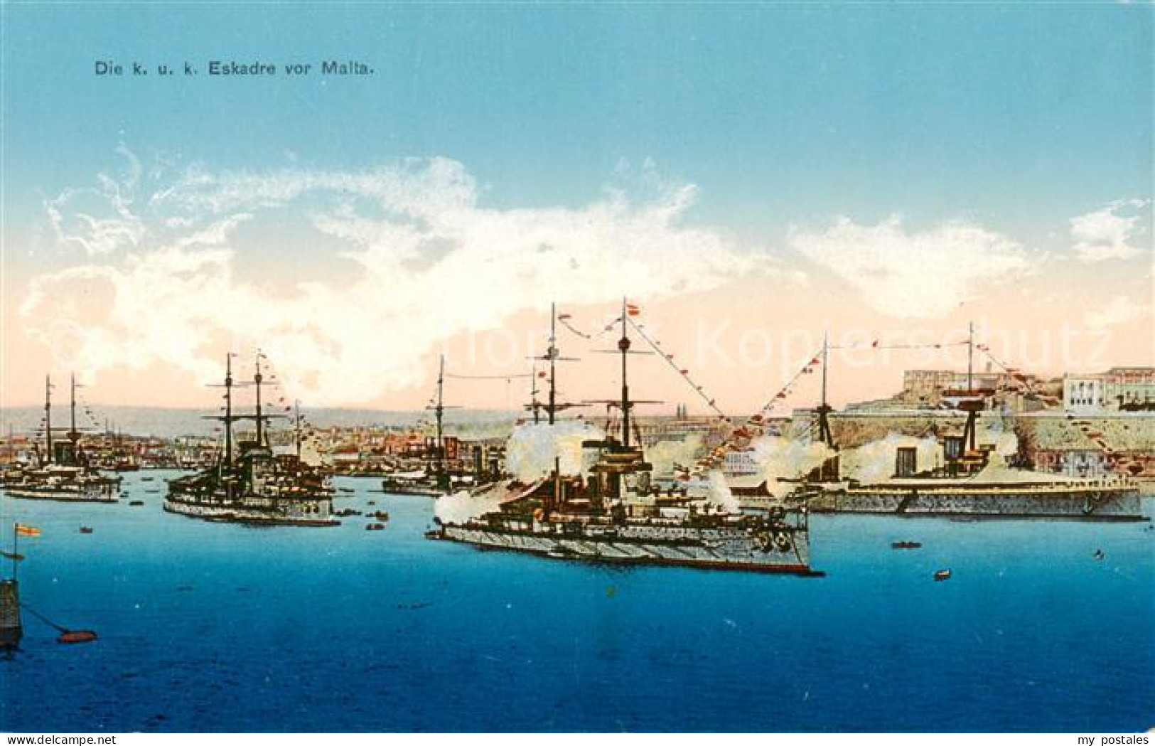 73818927 Malta  Insel Die KK Eskadre Vor Malta  - Malte