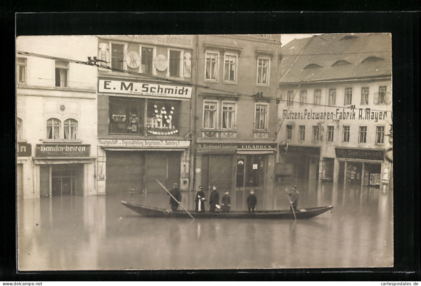 Foto-AK Meissen, Hochwasser Am Rossplatz, Kleimarkt  - Überschwemmungen