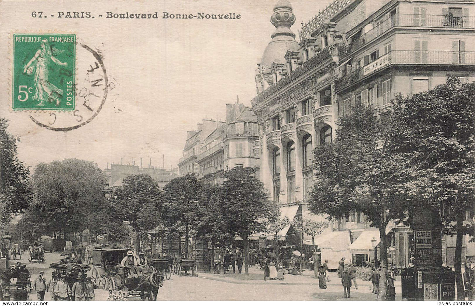 75  PARIS LE BOULEVARD BONNE NOUVELLE - Cartas Panorámicas