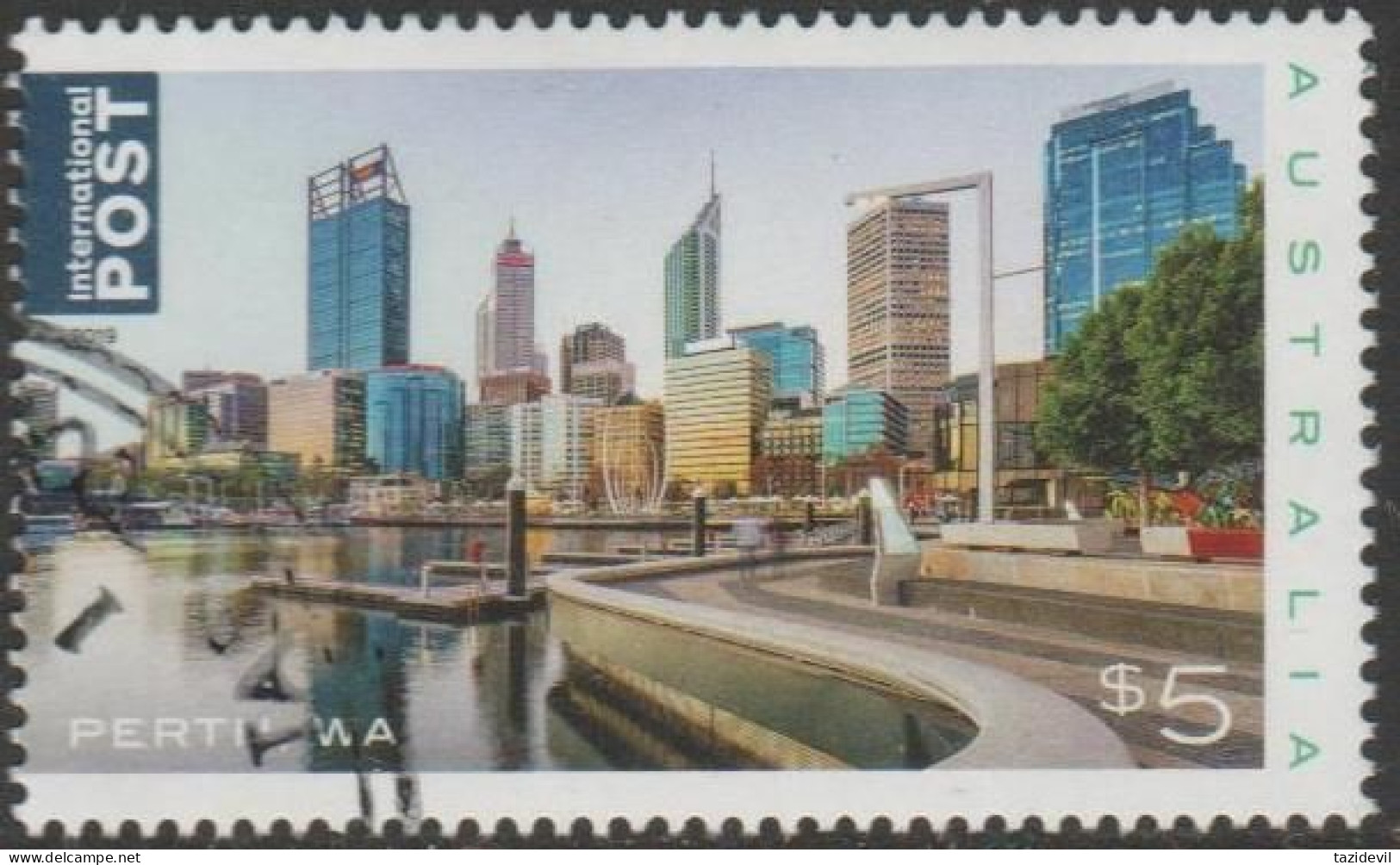 AUSTRALIA - USED 2019 $5.00 Beautiful Cities, International - Perth, Western Australia - Gebruikt