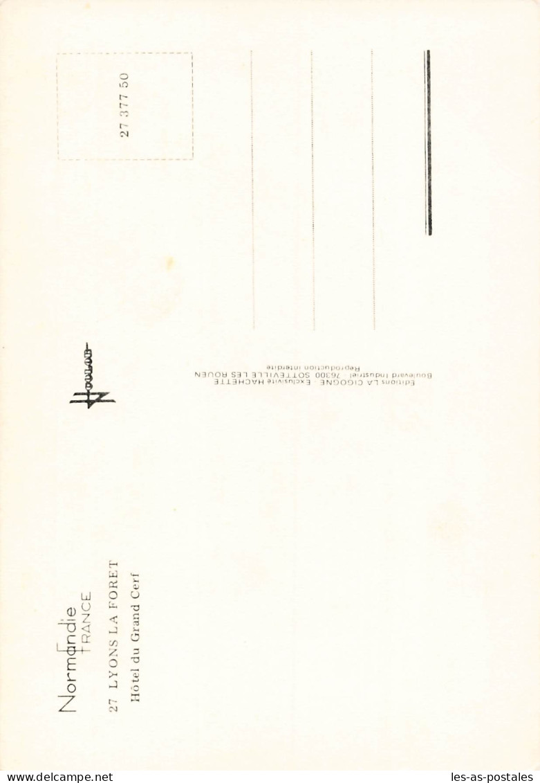 27 LYONS LA FORET HOTEL DU GRAND CERF - Lyons-la-Forêt