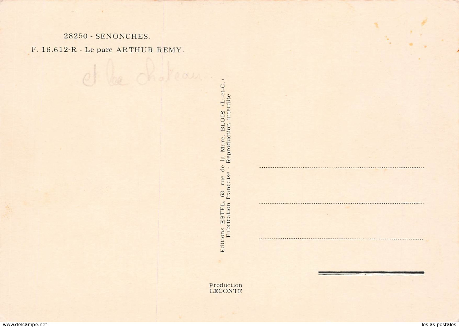 28 SENONCHES LE PARC ARTHUR REMY - Altri & Non Classificati