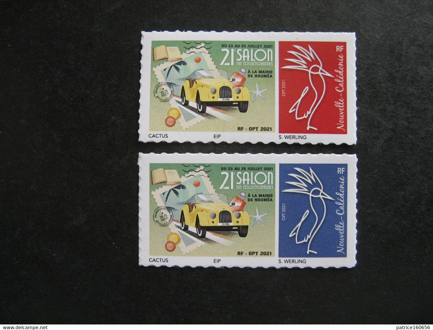 Nouvelle-Calédonie: TB Paire De Timbres Autoadhésifs N° 1407A Et N° 1407B:21° Salon Des Collectionneurs 2021, Neufs XX . - Ungebraucht