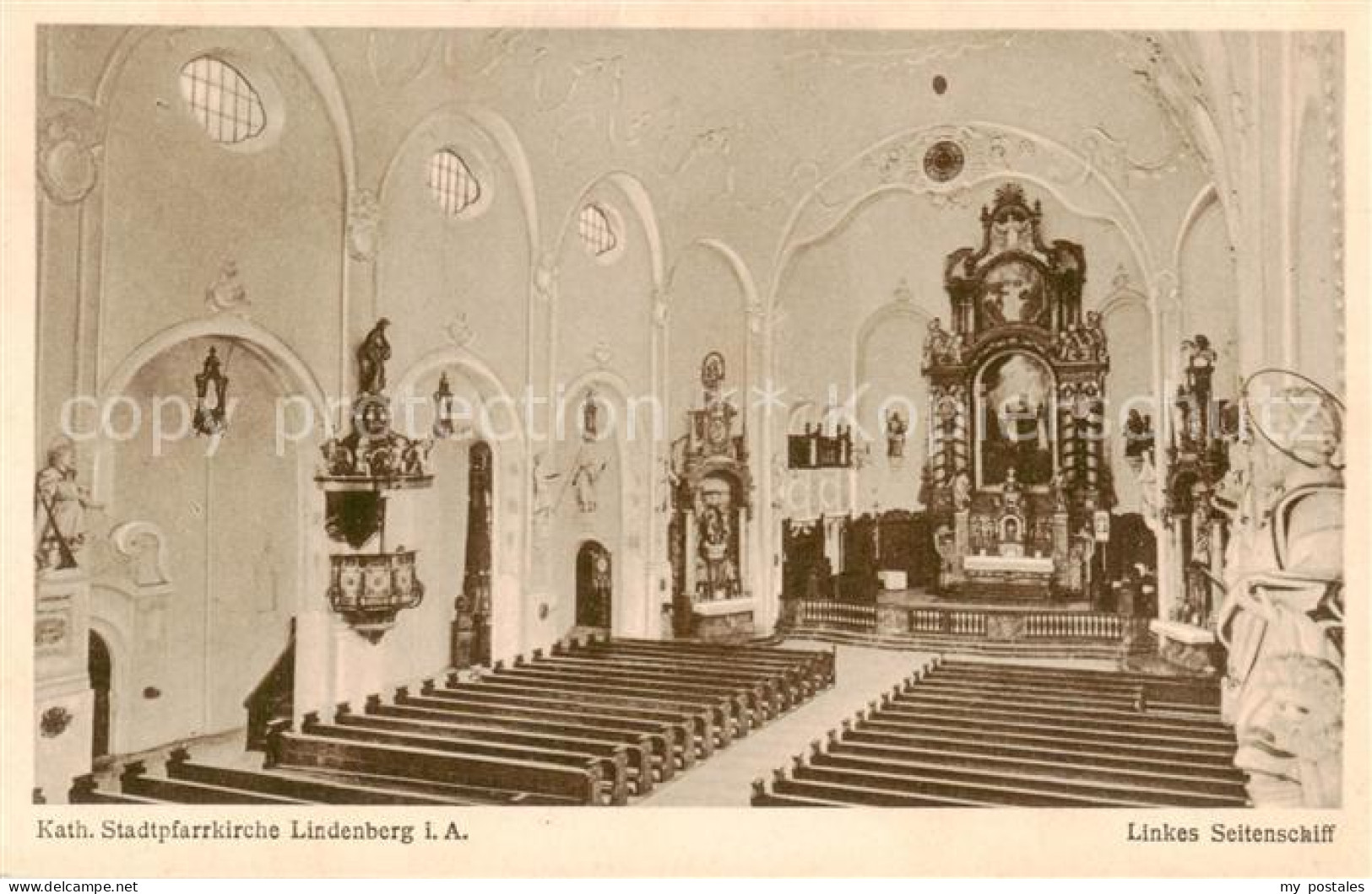 73818738 Lindenberg Allgaeu Kath Stadtpfarrkirche Linkes Seitenschiff Lindenberg - Lindenberg I. Allg.